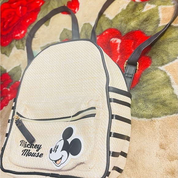Disney Mickey Mouse Mini Backpack Wicker Style - Picture 3 of 9